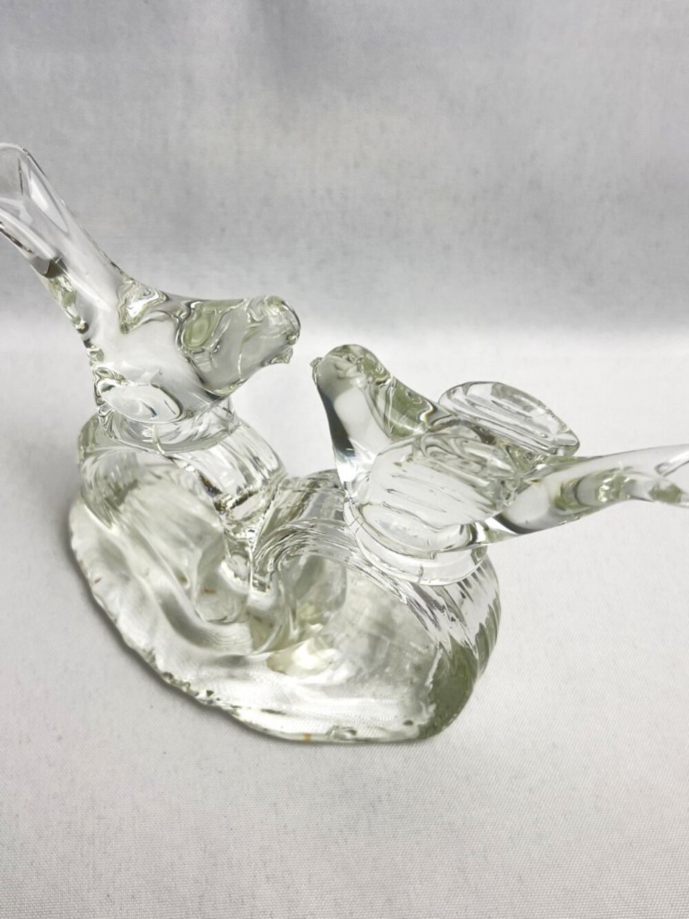 Art Glass Kissing Love Birds Hand-Blown Vintage 6" Figurine - Republic of China